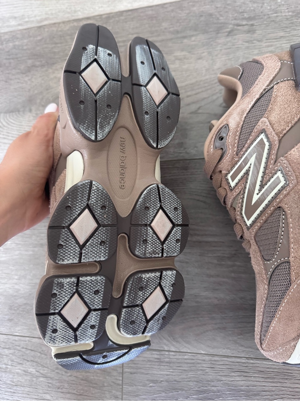 Brand new New Balance Taupe Suede & Mesh Sneaker - Picture 5 of 8